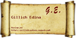 Gillich Edina névjegykártya